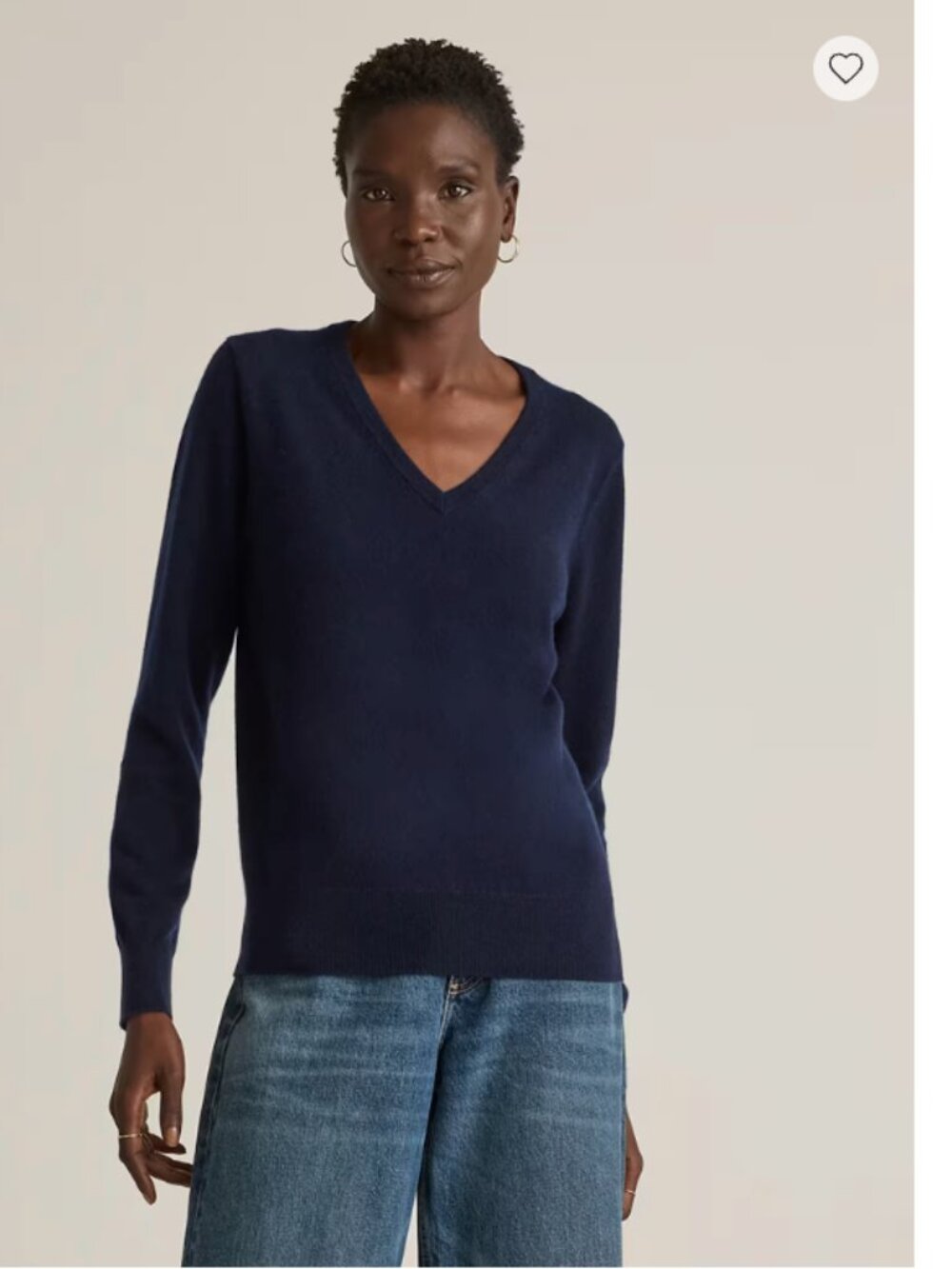 NWT Quince 100% Mongolian Cashmere V-Neck Sweater in True Navy, M, L